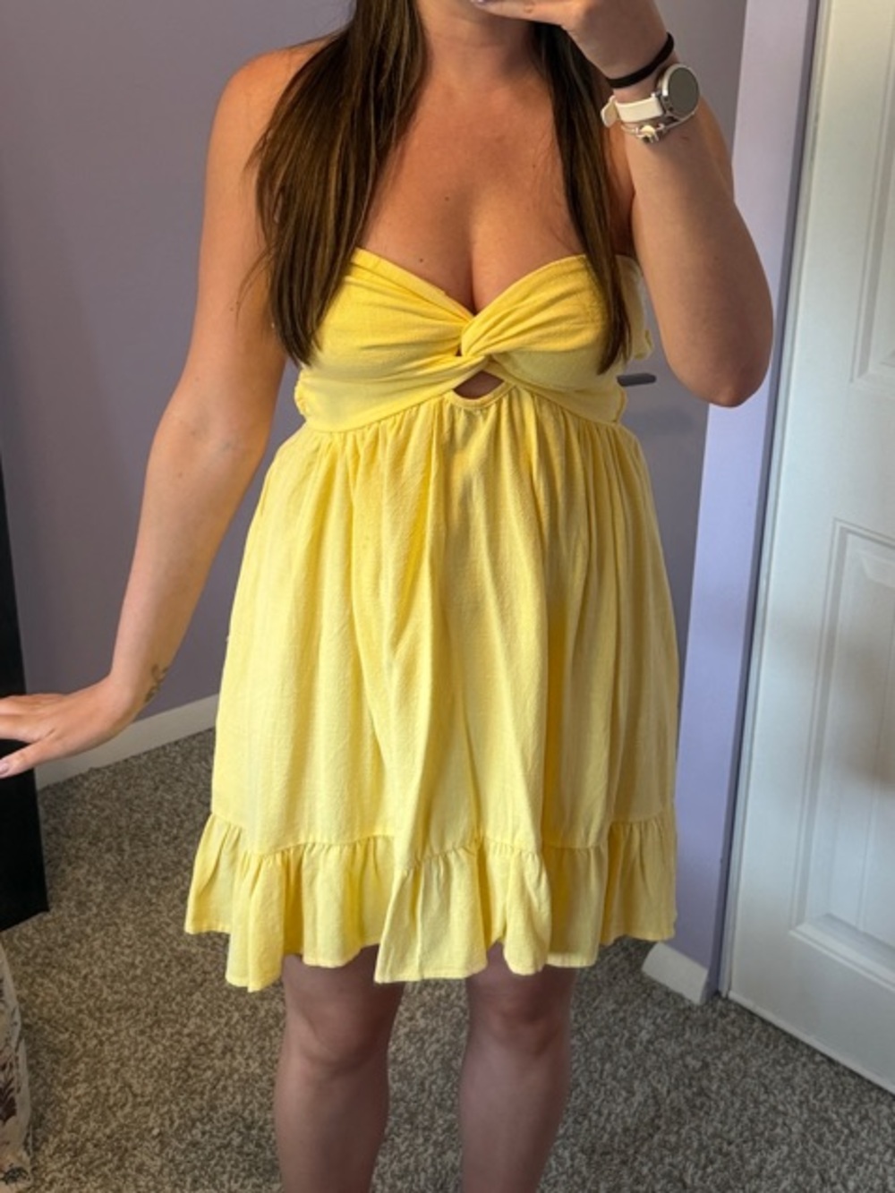 Yellow Knot-Front Sundress